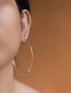 Fine silver hoop earrings