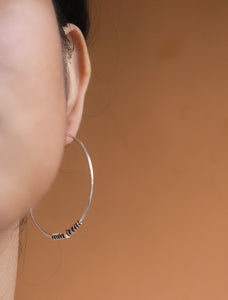 Fine silver hoop earrings