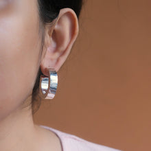 Thick round hoop earrings