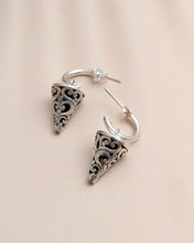 Filigree silver drop earrings