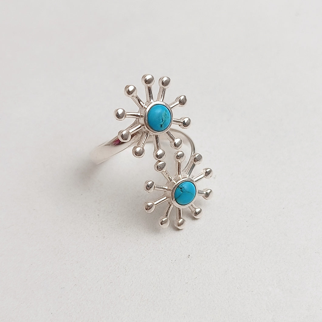 Turquiose flower ring