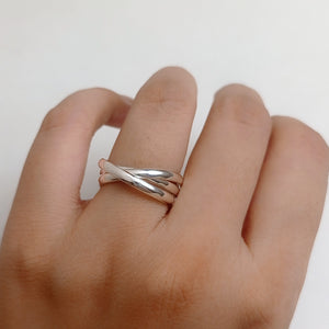 Triple Entwined silver ring