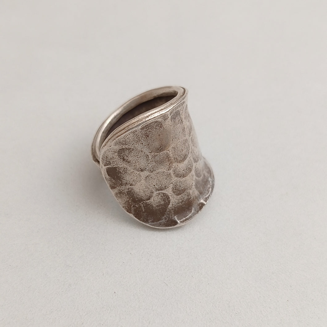 Beaten silver  ring