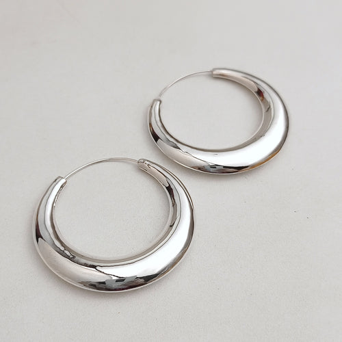 Round silver hoops