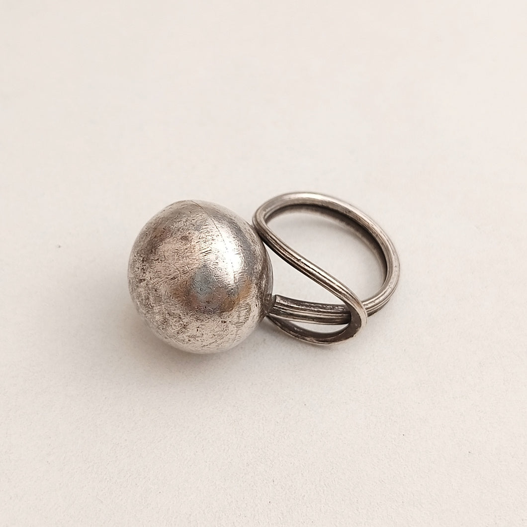 Handmade Silver ball ring