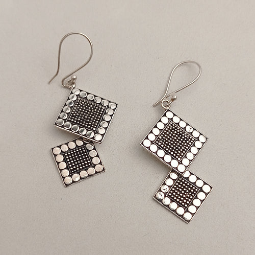 Fine silver contemporary earrings