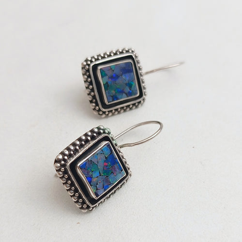 Opal chip earrings
