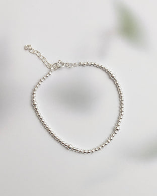 Beaded silver bracelet