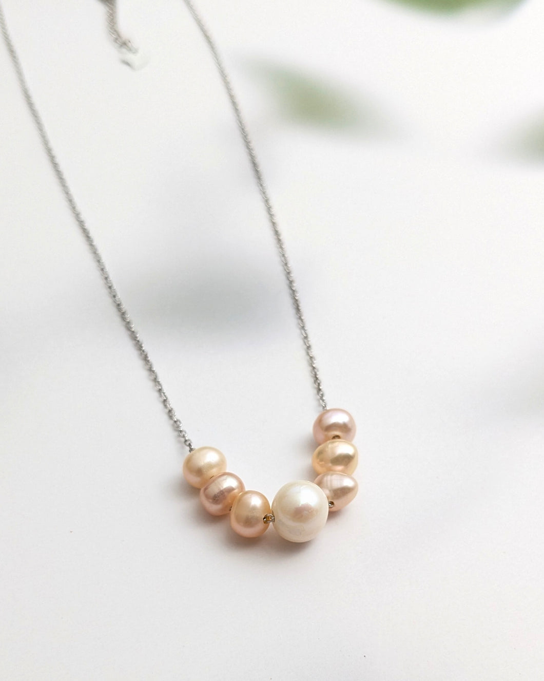 Pink pearl necklace