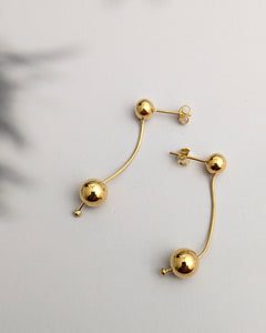 Silver gold plated ball earrings