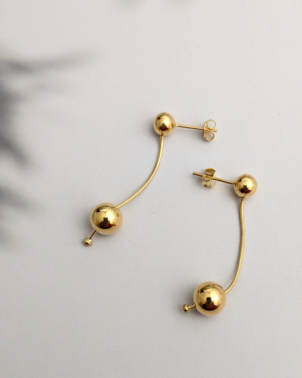 Silver gold plated ball earrings