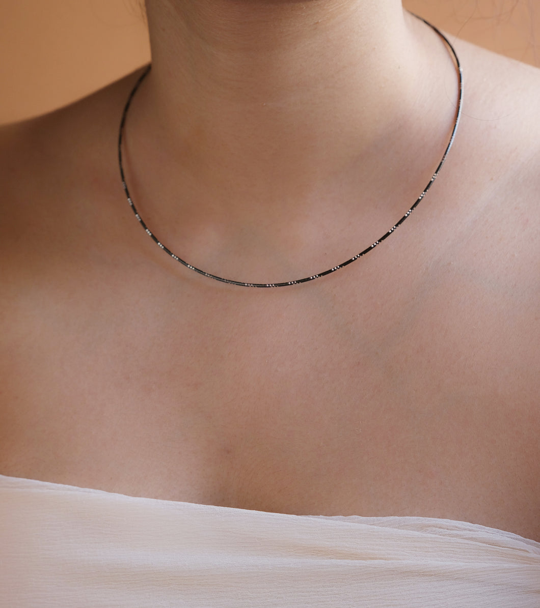 Black and silver necklace