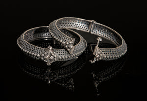 Fine jali silver bangle bracelet