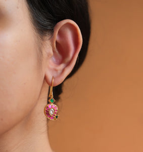 Paisley kundan earrings