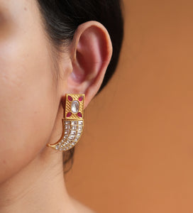 Contemporary kundan earrings