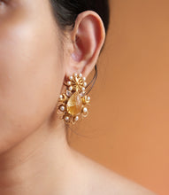 Citrine and pearl earrings