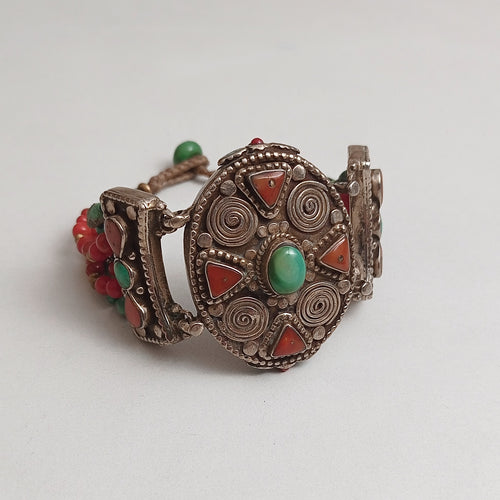 Tibetan turquiose and coral bracelet