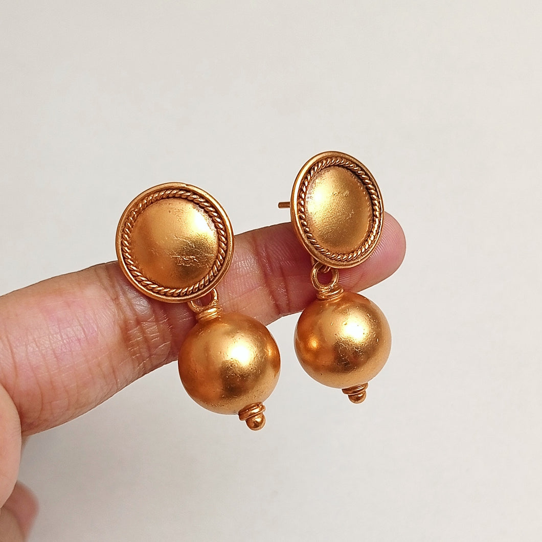 SILVER GOLD PLATED BALL EARRINGS
