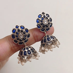 Blue stone jhumki