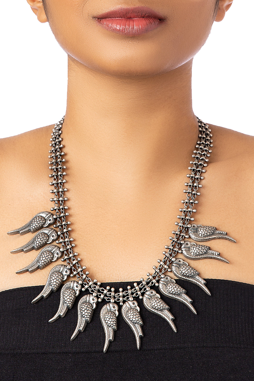 PEACOCK SILVER NECKALCE