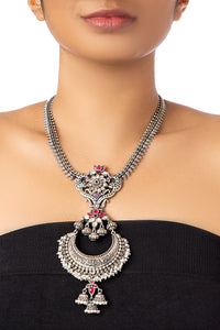 LOTUS SILVER CHAND NECKLACE