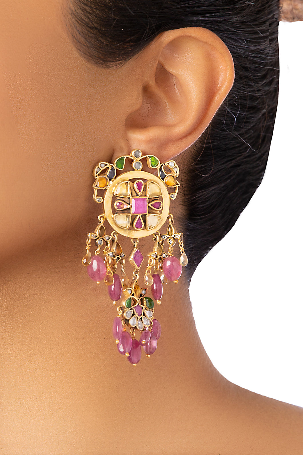 SILVER GOLD PLATED CHAKRA EARRINGS