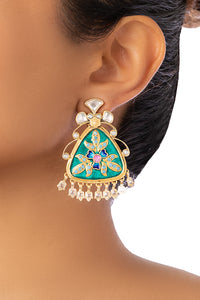 SILVER GOLD PLATED WITH MINAKARI AND KUNDAN