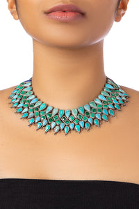 TURQUOISE AND MALACHITE NECKLACE