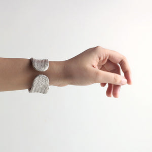 BASKET WEAVE SILVER CUFF