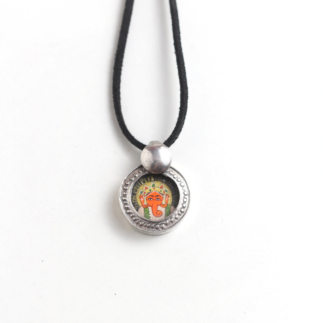 HAND PAINTED GANESHA PENDANT