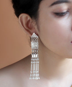 CONTEMPORARY PEARL SILVER DANGLERS