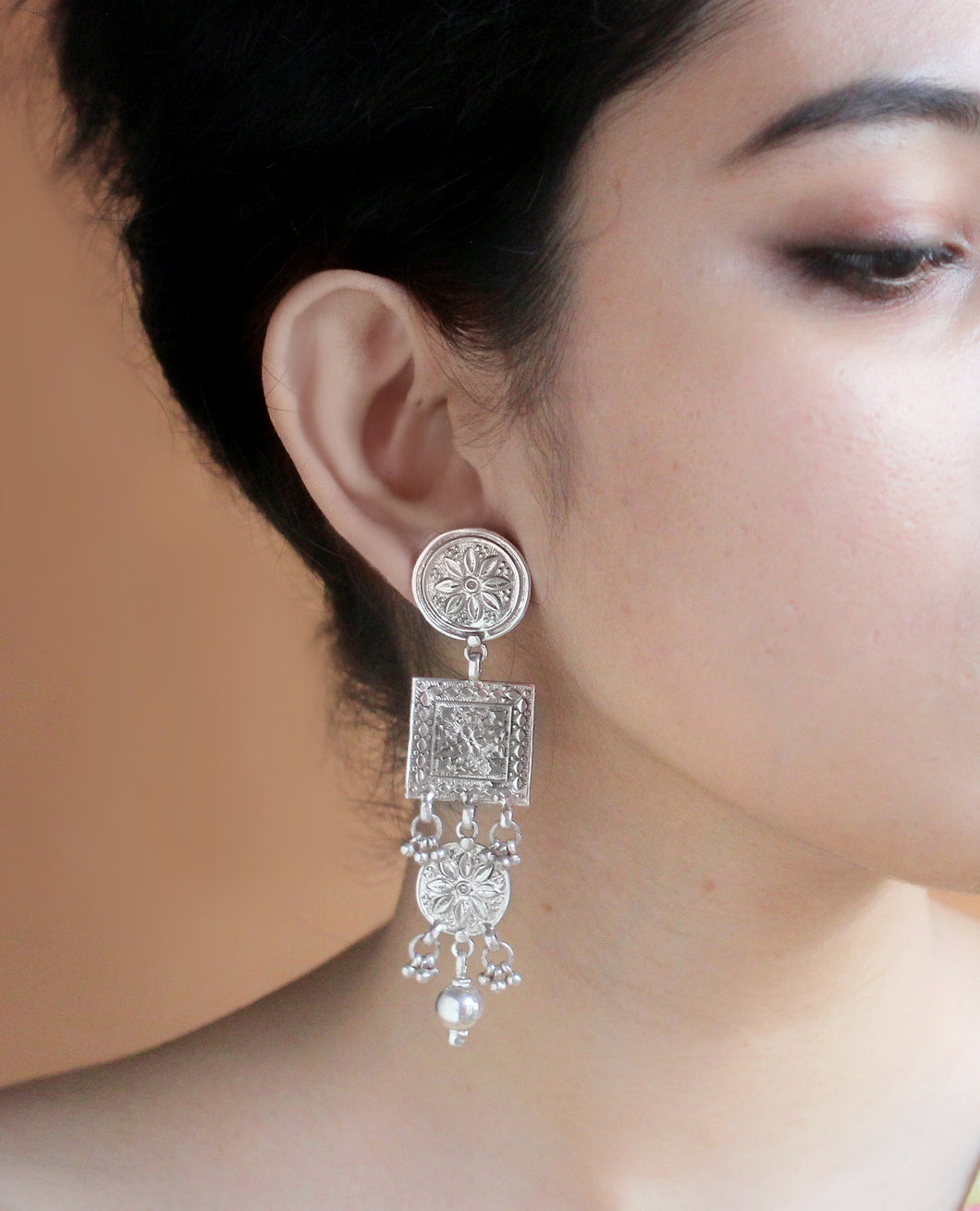 GEOMETRIC SILVER EARRINGS