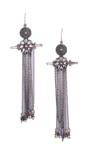 Long Kundan Chain Earrings