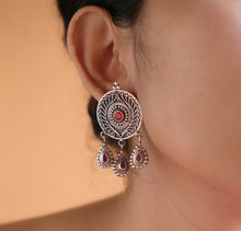 PINK STONE STUD WITH DANGLERS