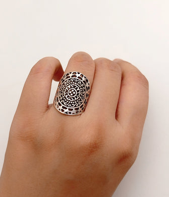 Silver filigree ring