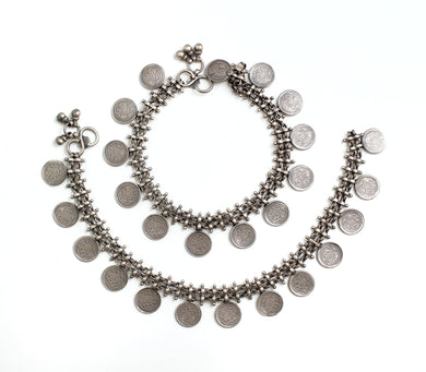 SILVER COIN ANKLETS