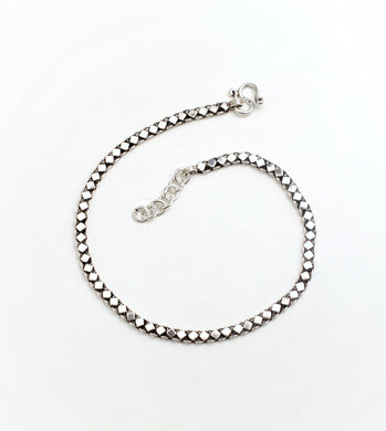 GEOMETRIC  DESIGN SILVER ANKLET