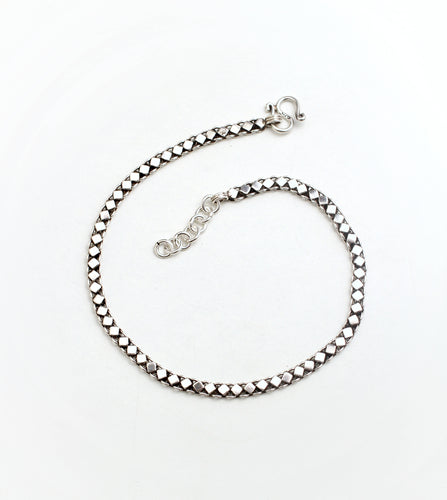 GEOMETRIC  DESIGN SILVER ANKLET