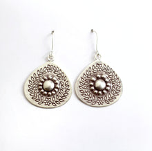 EMBOSSED SILVER EARRINGS