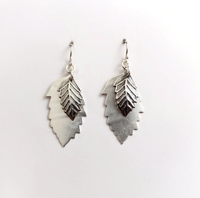 SILVER LEAF EARRINGS