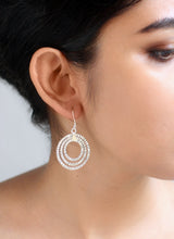 CONCENTRIC DESIGN SILVER EARRINGS