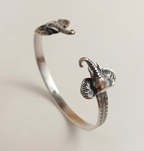 SILVER CUFF WITH ELEPHANT MOTIFS