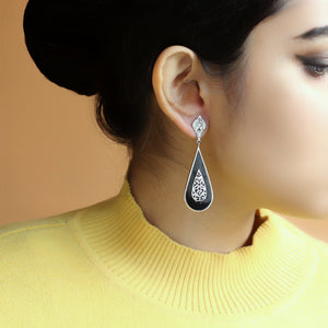 SILVER WITH BLACK ENAMEL