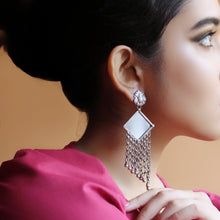 SILVER EARRINGS WITH MIRROR