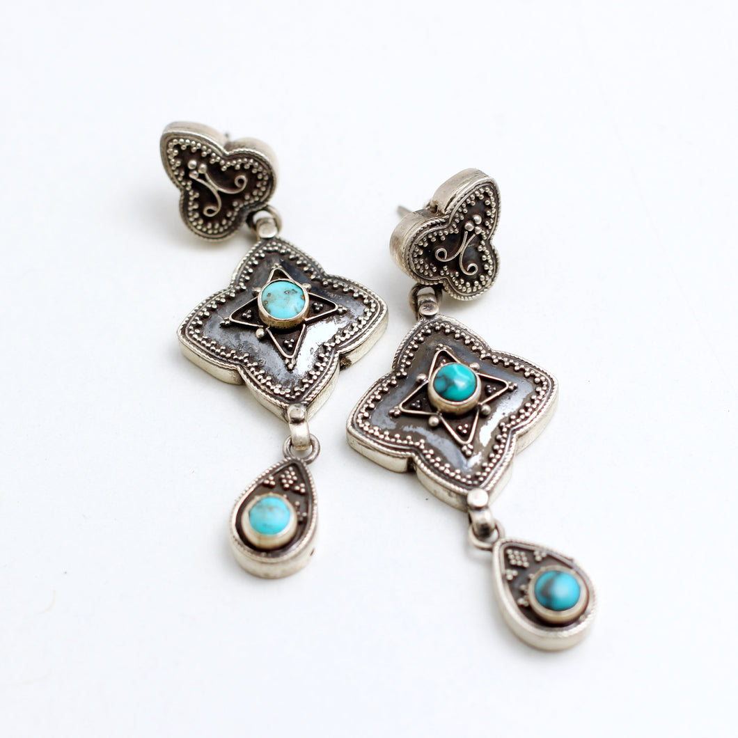 SILVER AND TURQUIOSE EARRINGS