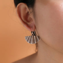 FAN SHAPE SILVER EARRINGS