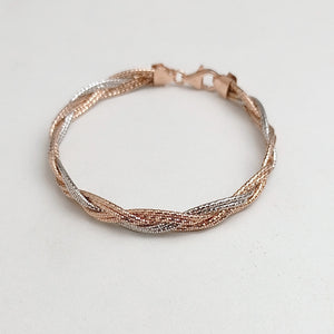 ROSE GOLD AND SILVER ENTWINED BRACELET