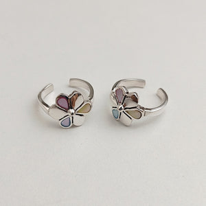 FLORAL SILVER TOE RING