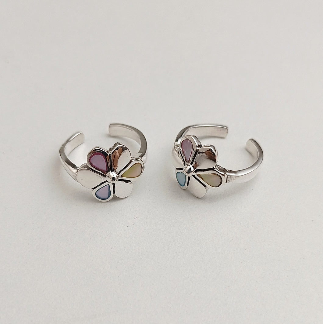 FLORAL SILVER TOE RING