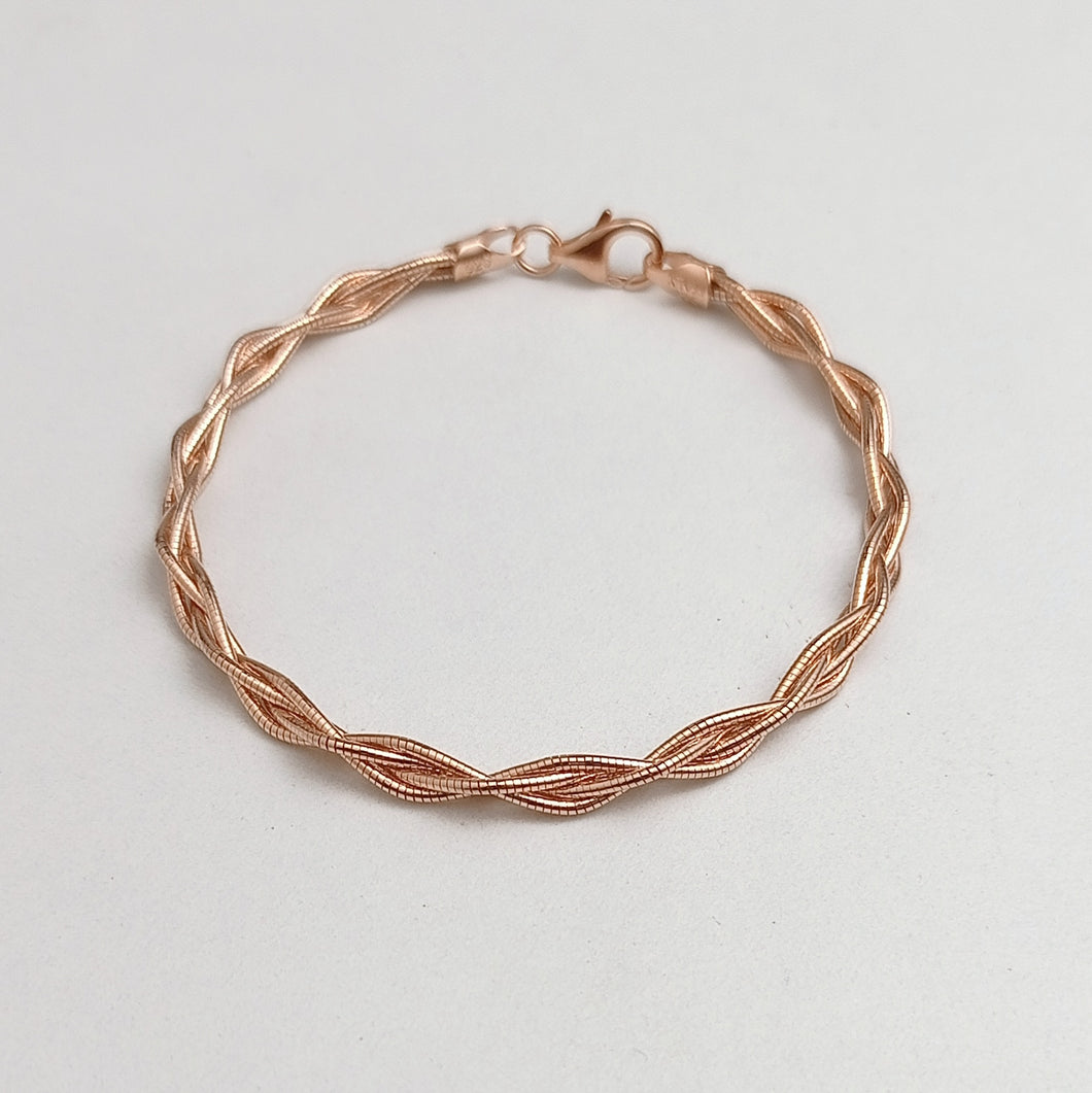 3 LINE ENTWINED ROSE GOLD BRACELET
